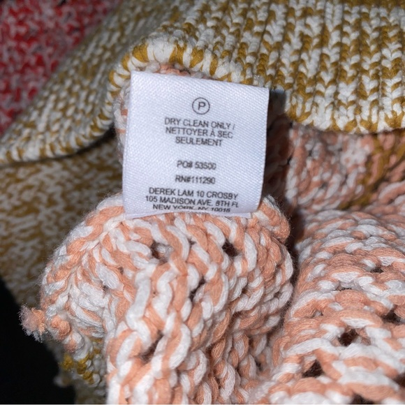 NWT Derek Lam 10 Crosby Striped Color Block Crew Neck Modale Sweater Sz… - Picture 10 of 10